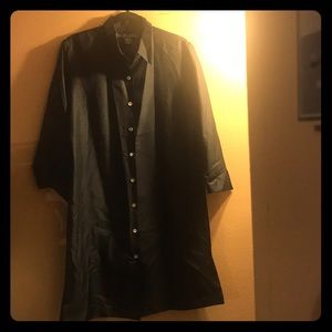 Black 100% Silk Tunic Dress